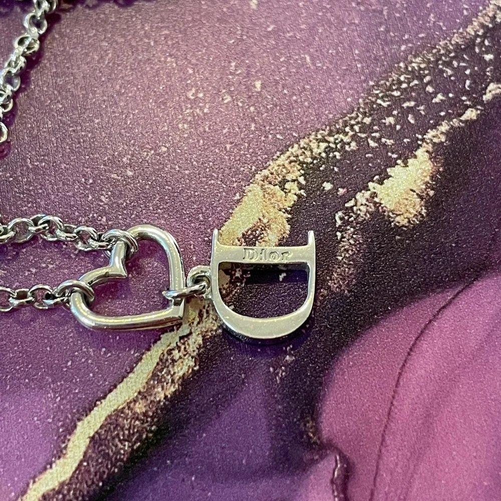 Authentic Y2K Dior John Galliano Heart and Crystal D Necklace - Picture 6 of 6